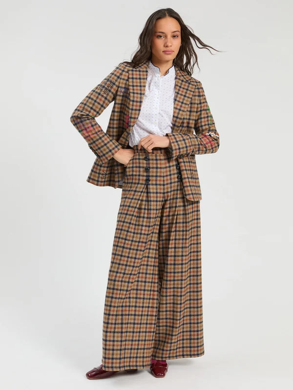 Vilagallo Rust Plaid Graffiti Jacket

