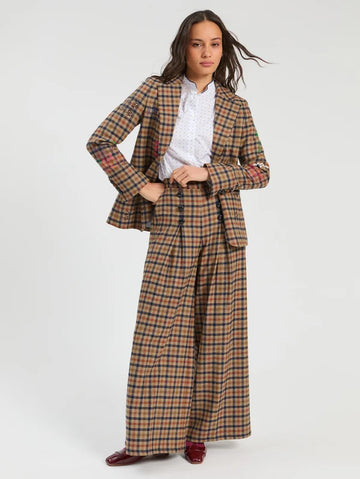 Vilagallo Rust Plaid Graffiti Jacket
