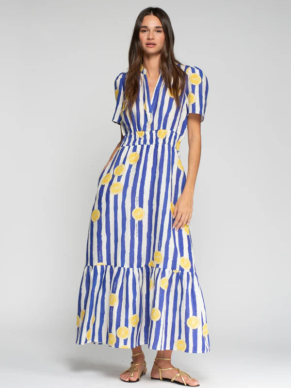 Vilagallo Striped Lemon Dress 