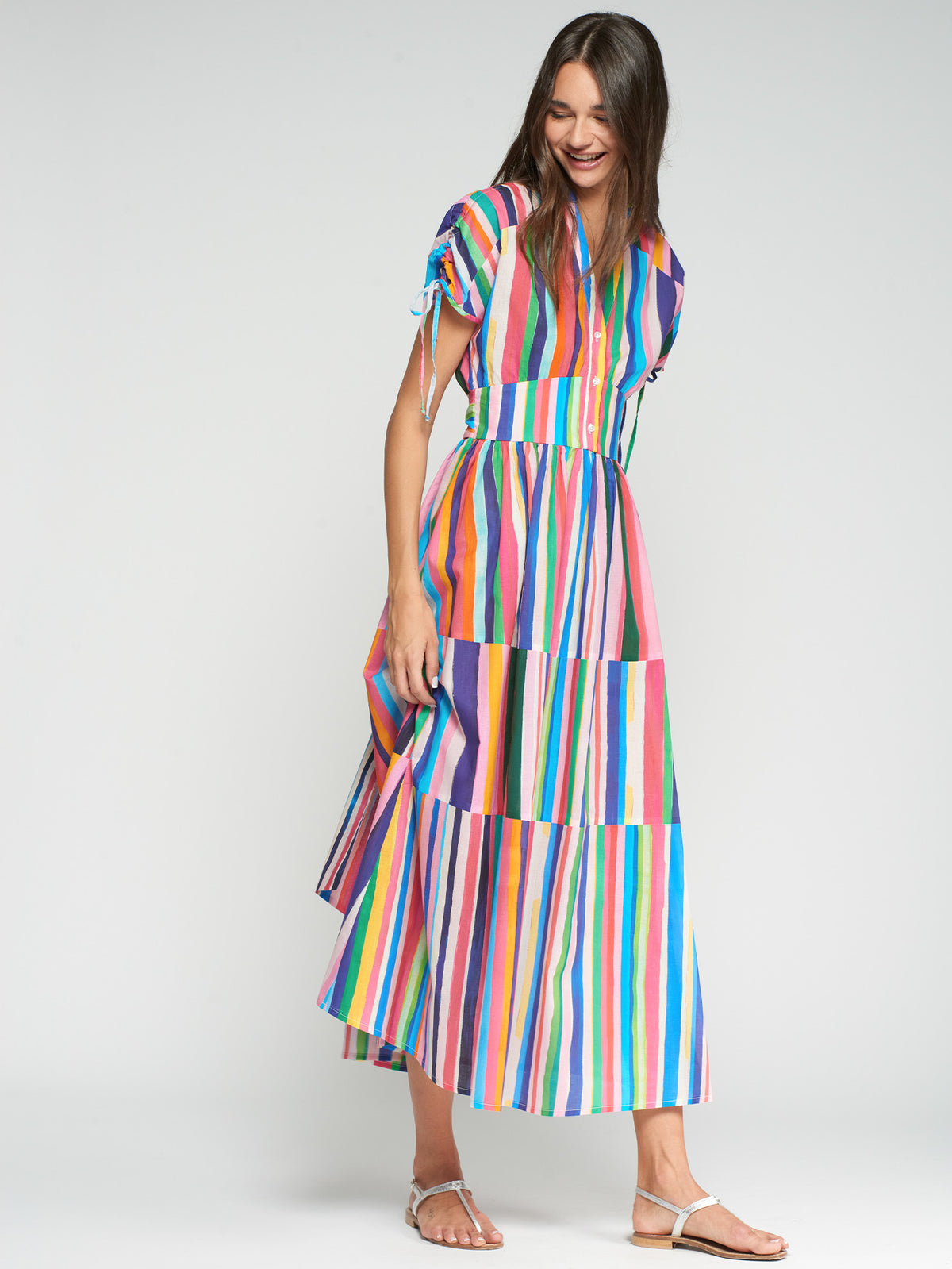 Vilagallo Striped Maxi Dress