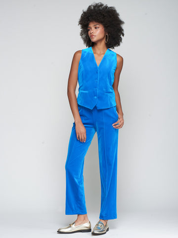 Vilagallo Velvet Electric Blue Trousers