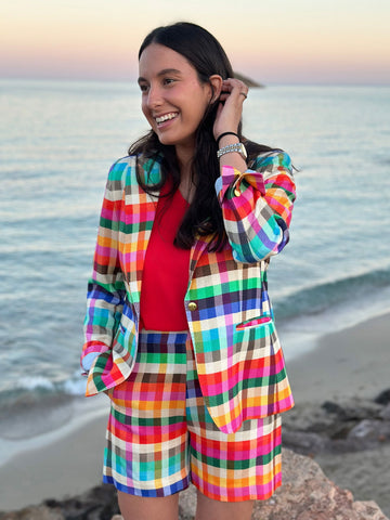 Vilagallo Vichy Check Sandra Multi Coloured Shorts