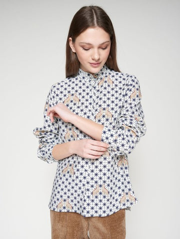 Vilagallo White Shirt With Leopard And Star Print
