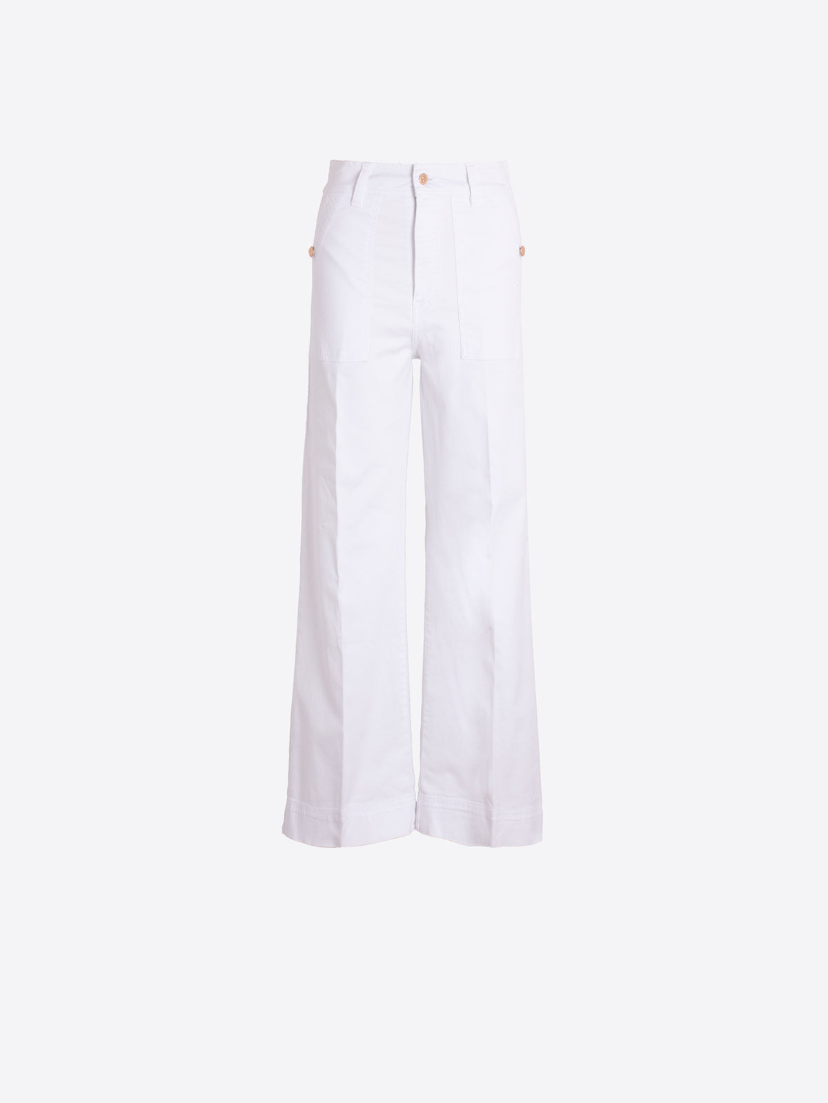 Vilagallo White Wide-Leg Trousers