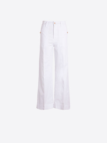 Vilagallo White Wide-Leg Trousers