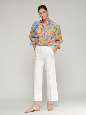 Vilagallo White Wide Leg Trousers