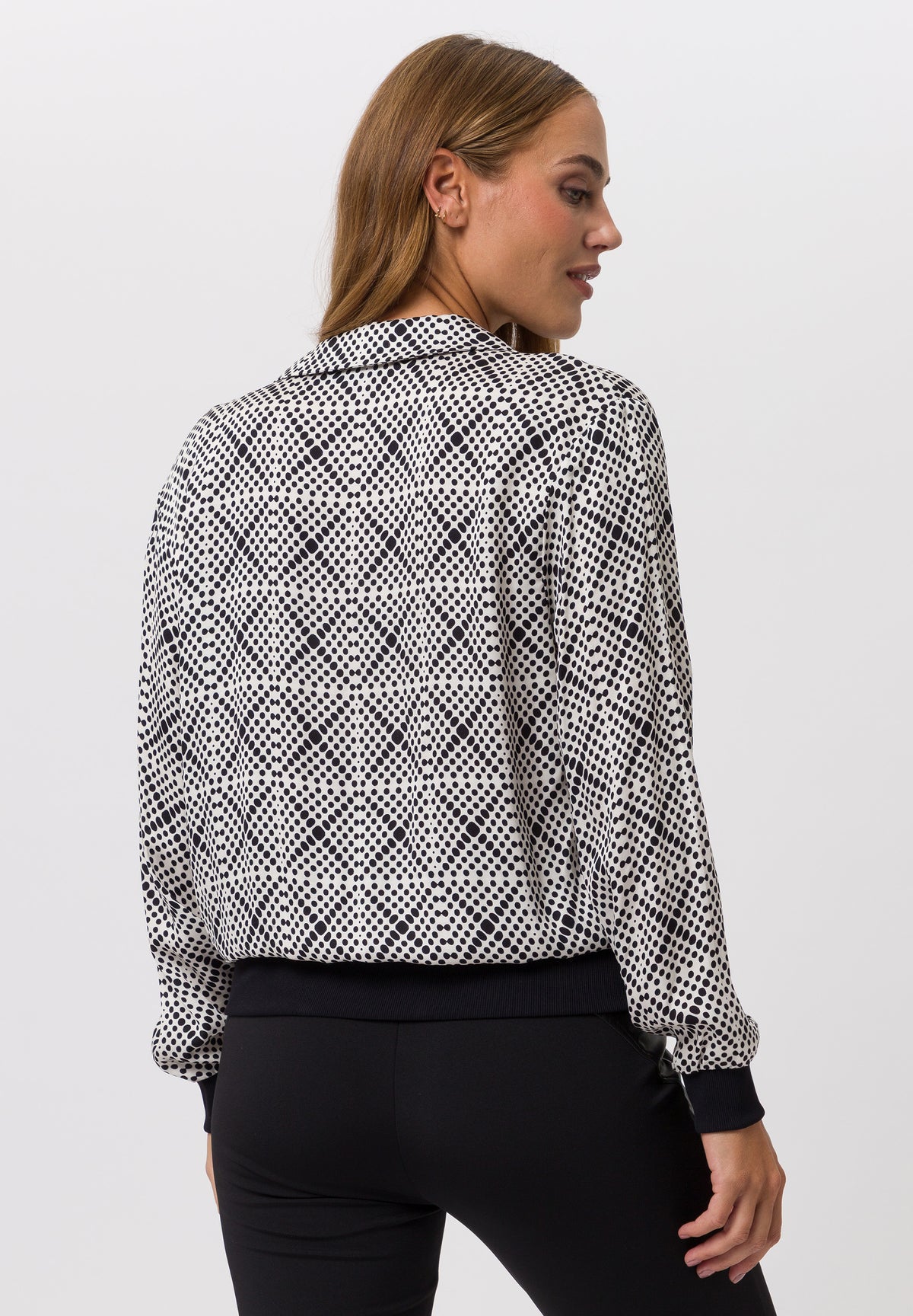 Tuzzi Polka Dot Wrap-Effect Blouse