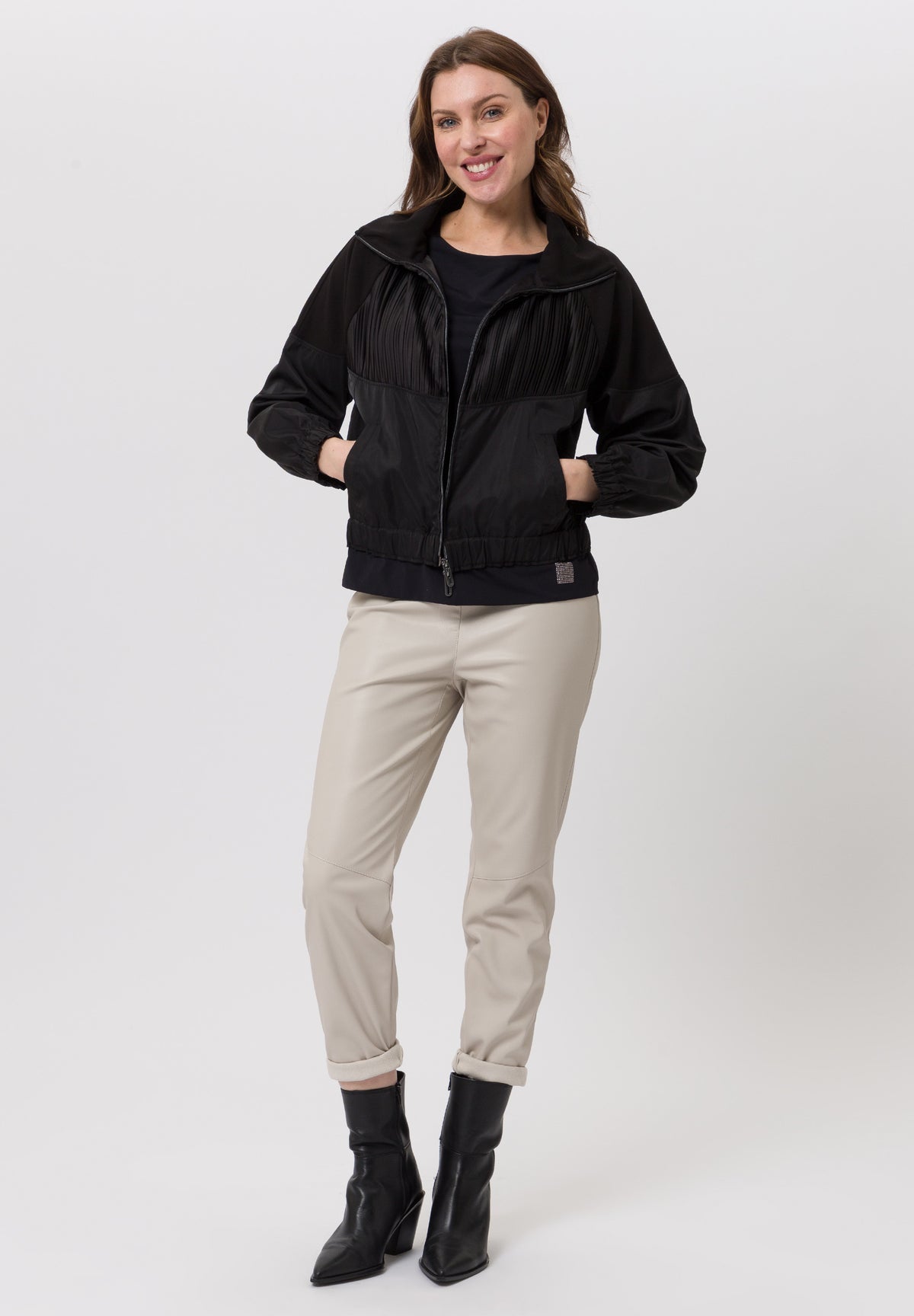 Tuzzi 2-Way Zipper Black Jacket