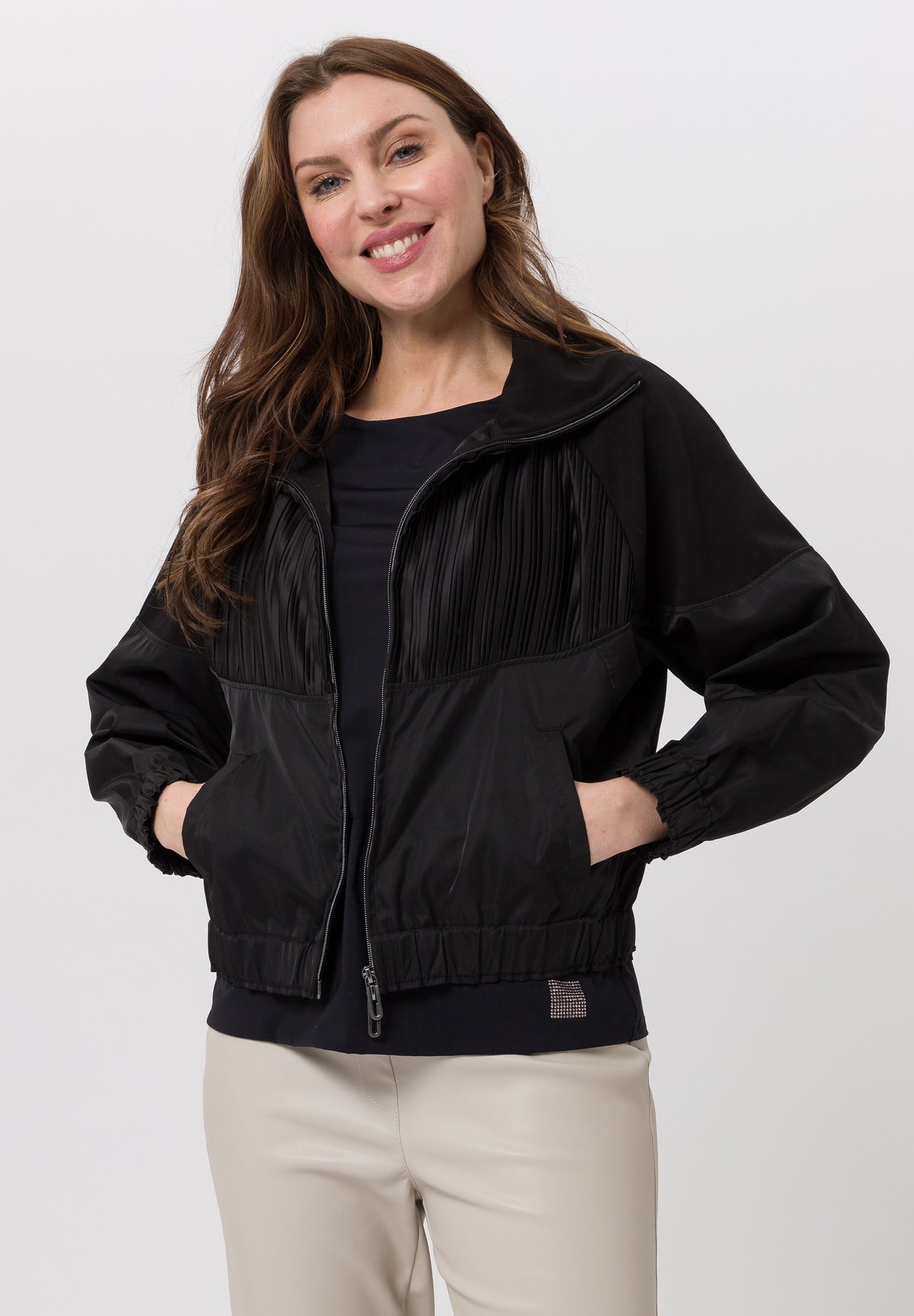 Tuzzi 2-Way Zipper Black Jacket