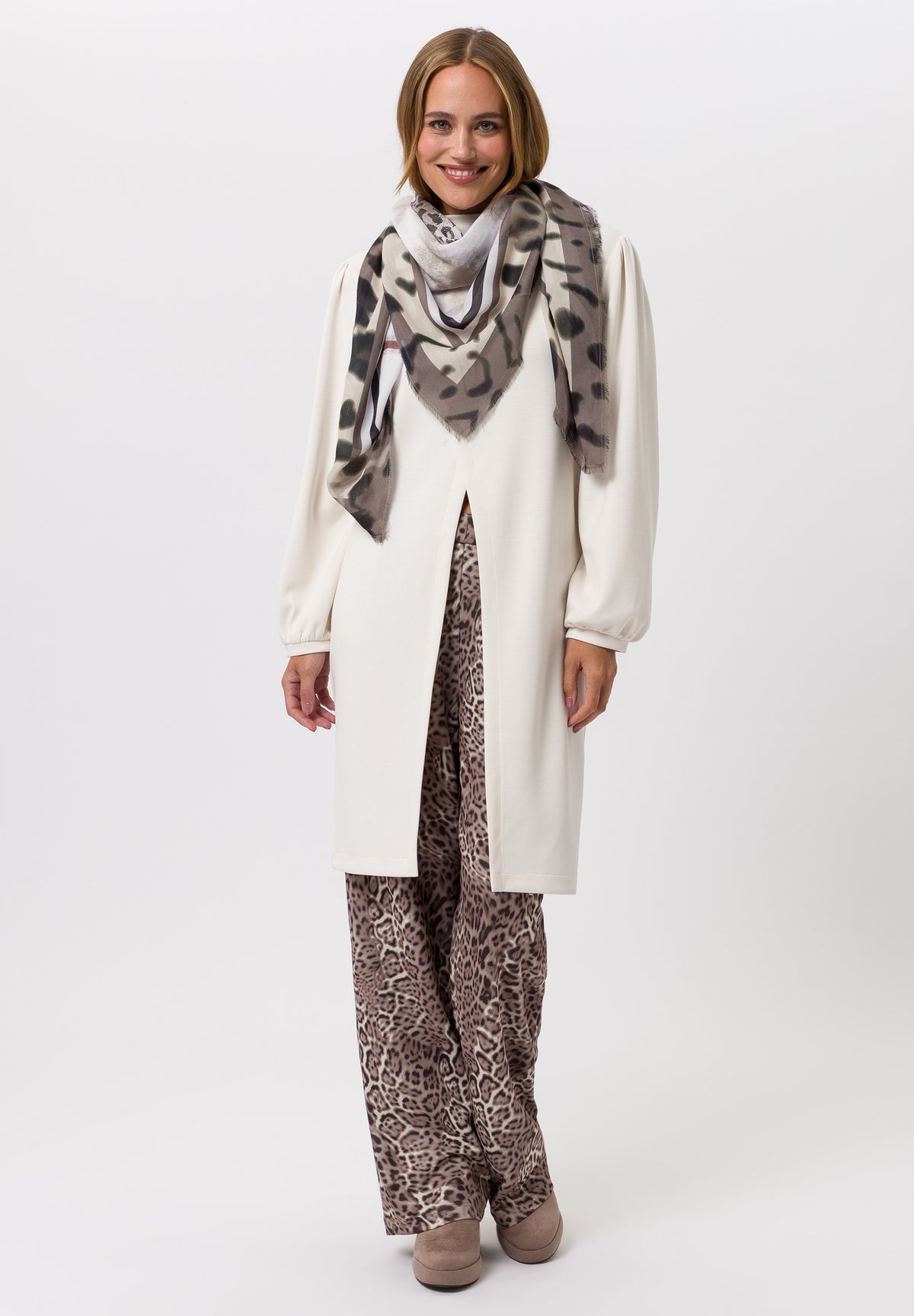 Tuzzi Off White Front Slit Top