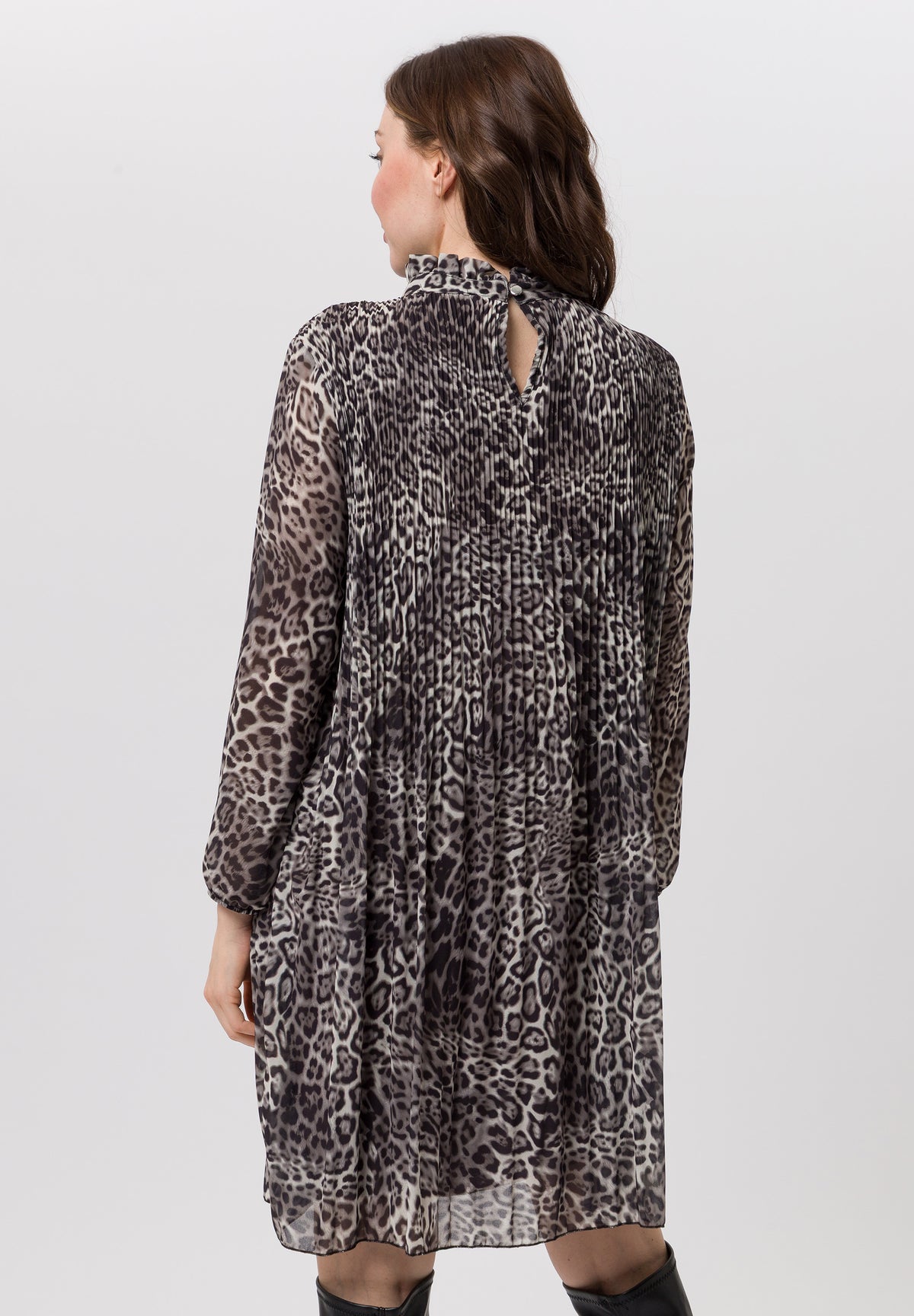 Tuzzi Animal Print Plisee Shift Dress