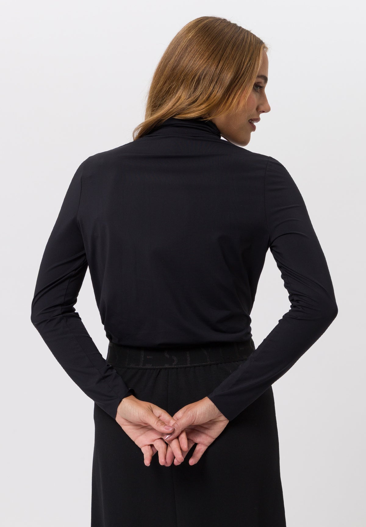 Tuzzi Navy High Neck Top