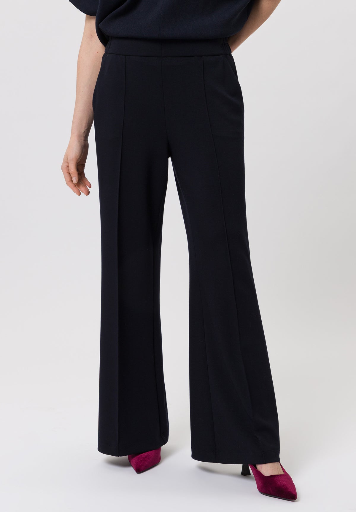Tuzzi Wide Leg Navy Trousers