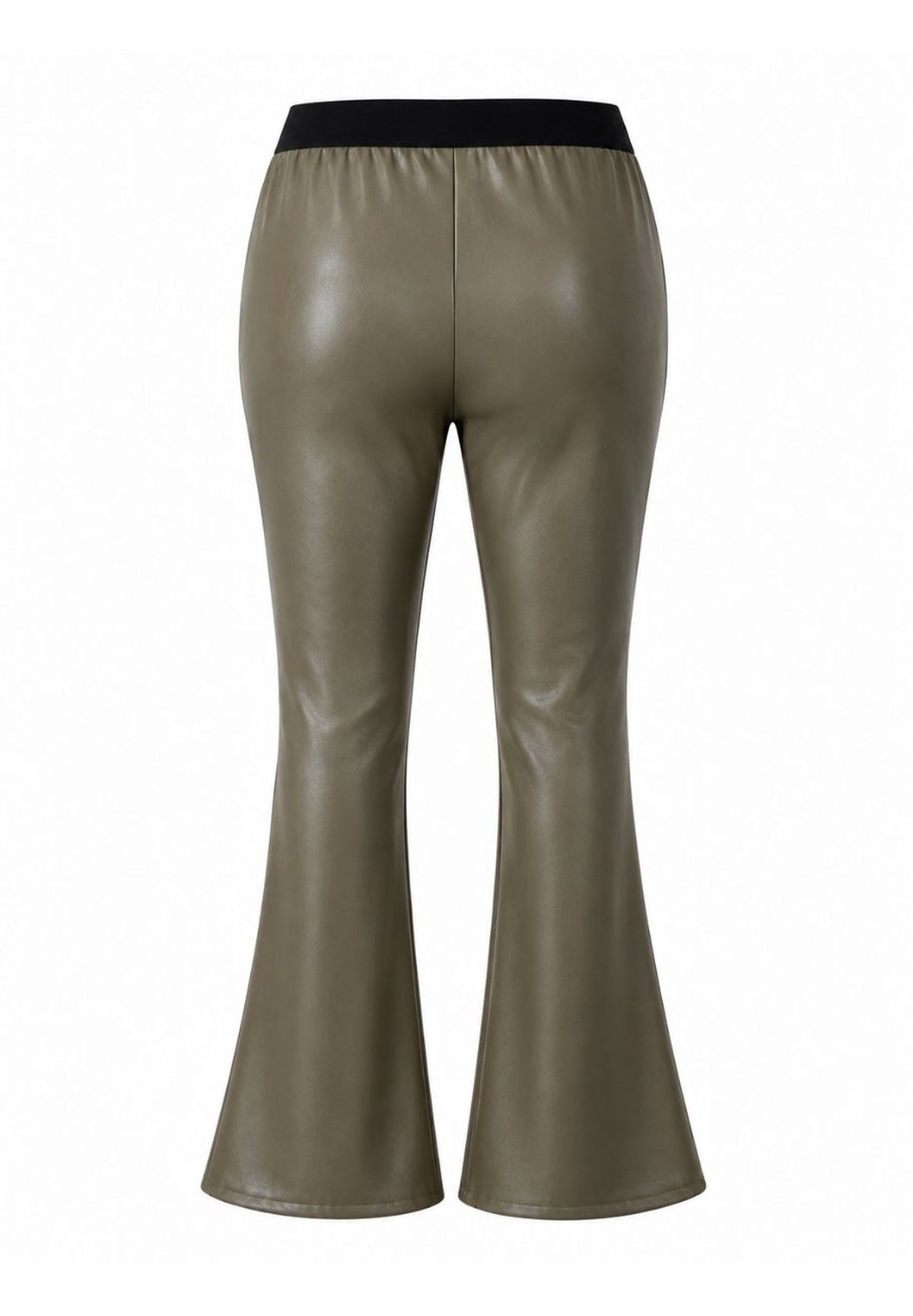 Tuzzi Take The Reins Khaki Faux Leather Flared Trousers