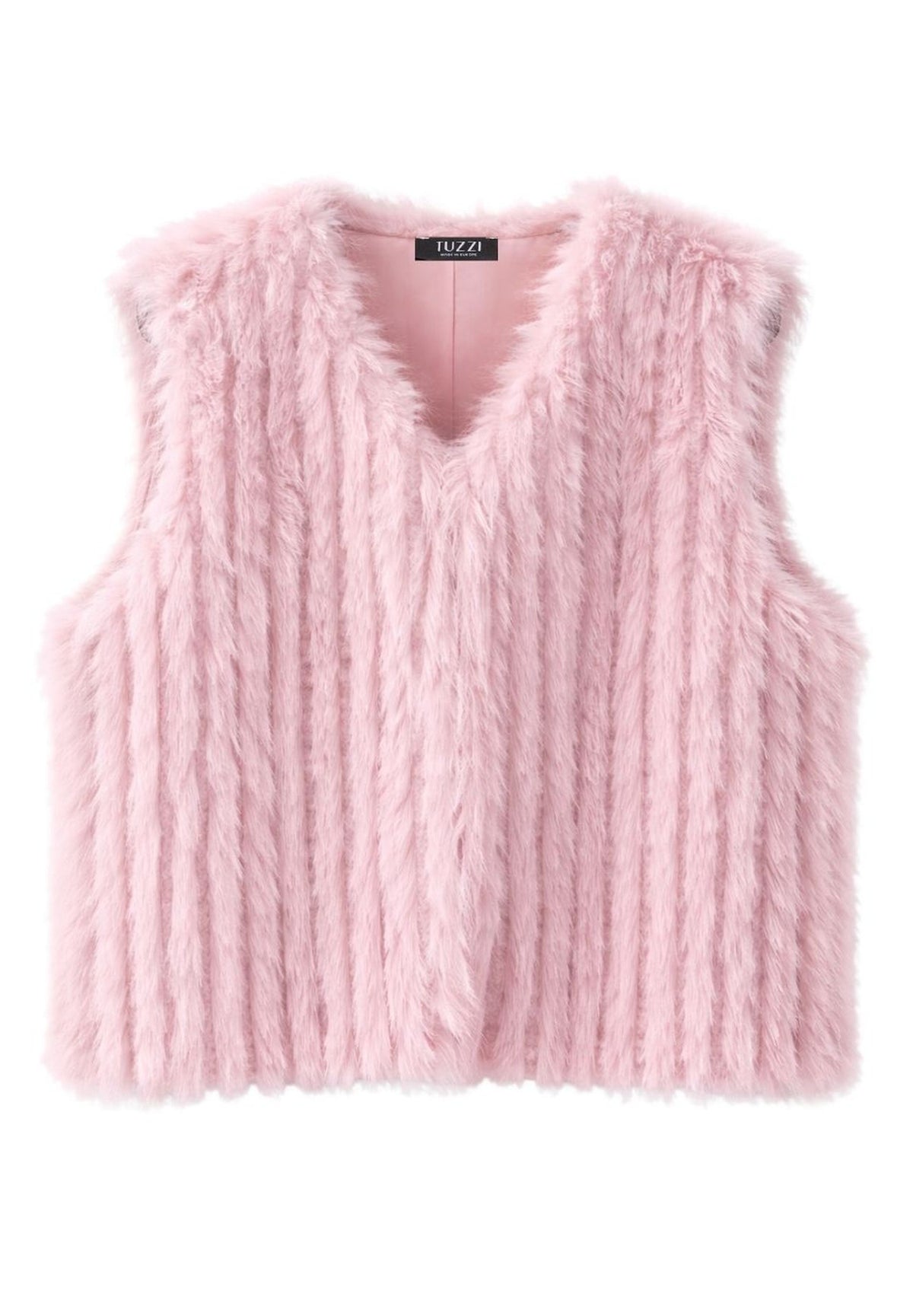 Tuzzi Stay Warm &amp; Cosy Pale Rose Faux Fur Waistcoat