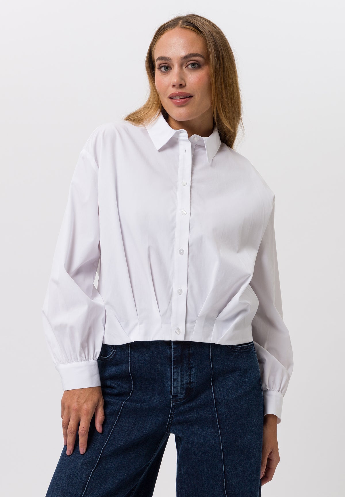 Tuzzi Cropped-Style White Shirt