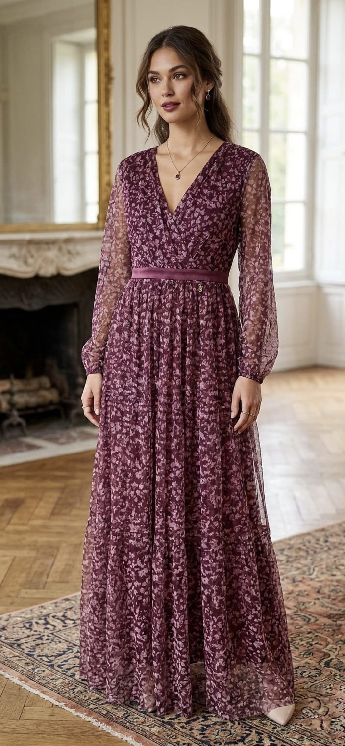 GoaGoa Burgandy Flowers Dress
