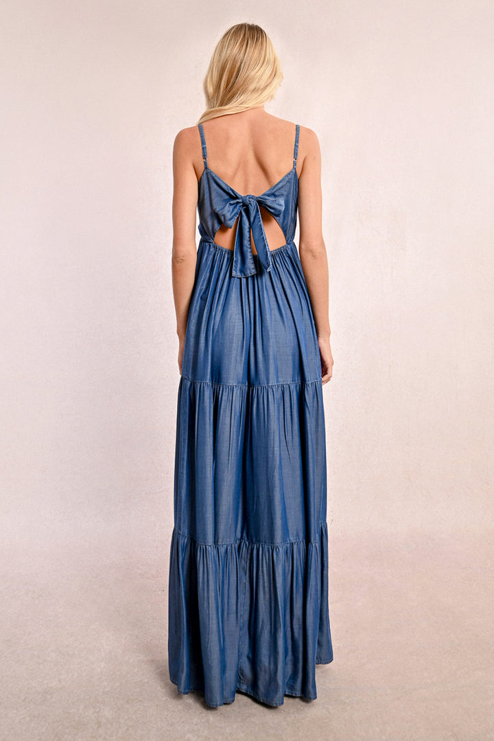 Molly Bracken Maxi Denim Blue Dress