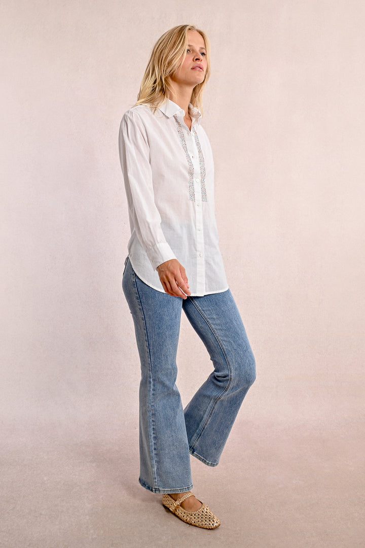 Molly Bracken White Ladies Woven Shirt