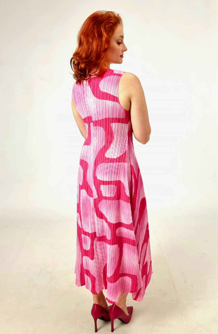 Alquema Long Estrella Dress And Collare Coat -  Fuschia Tuscan