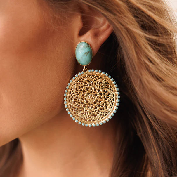 Caroline Svedbom Alexandra Boho Earrings - Turquoise