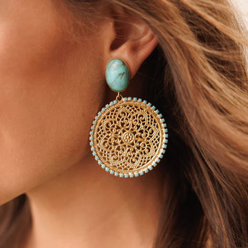Caroline Svedbom Alexandra Boho Earrings - Turquoise