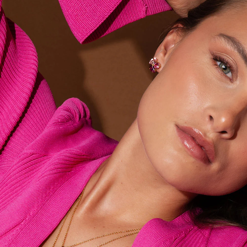 Caroline Svedbom Ana Earrings Gold Dark Rose Combo