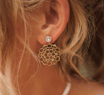 Caroline Svedbom Andrea Earrings Gold Crystal