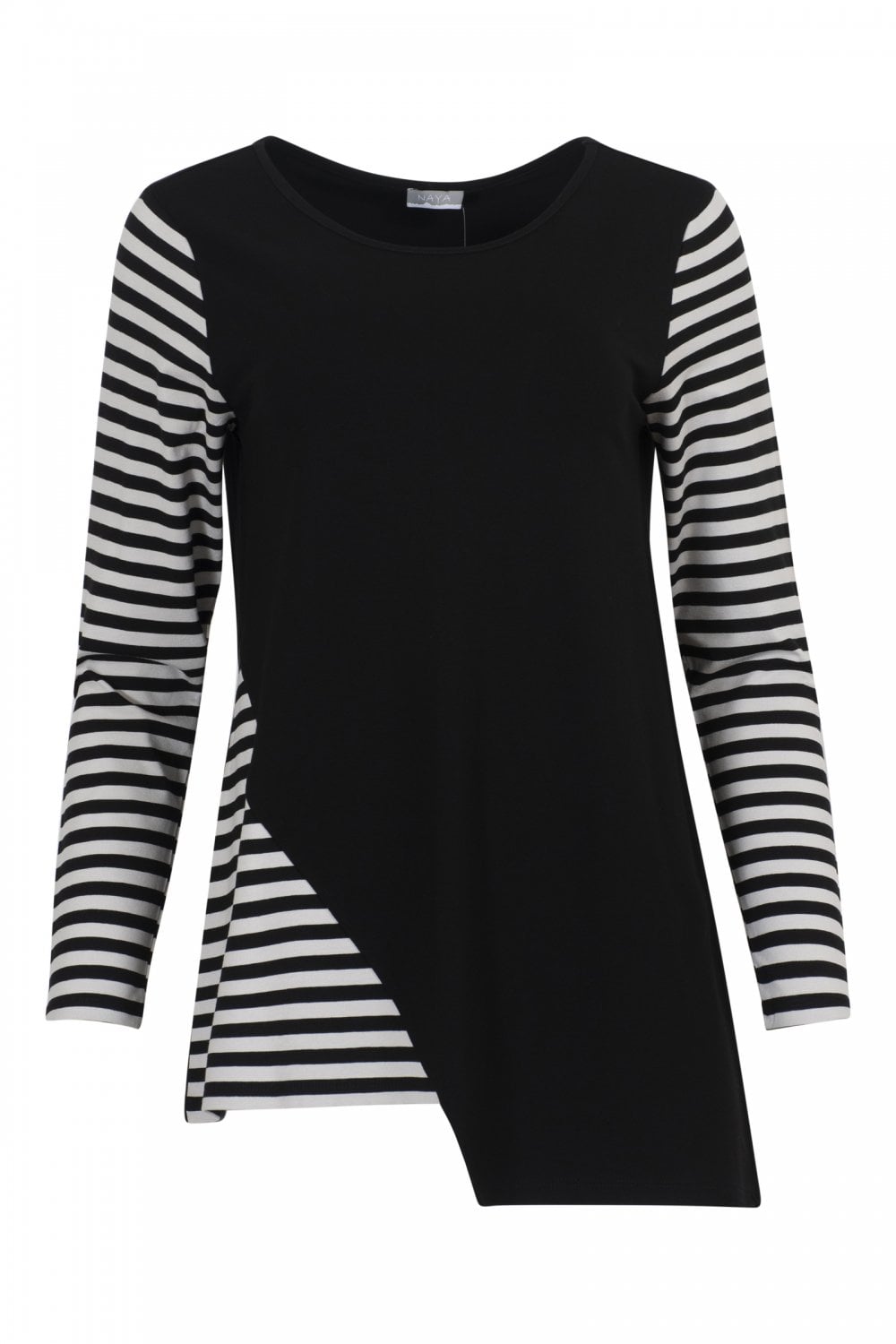 Naya Angle Hem Off White/Black Top Stripe Sleeve