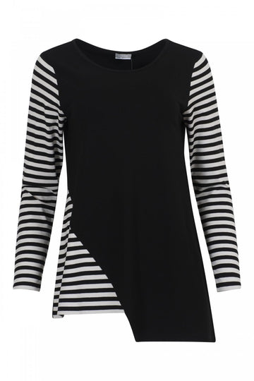 Naya Angle Hem Off White/Black Top Stripe Sleeve