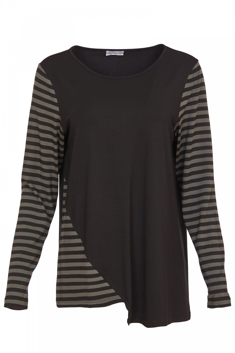 Naya Angle Hem Green/Black Top Stripe Sleeve