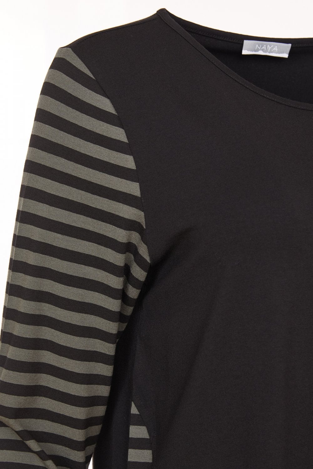 Naya Angle Hem Green/Black Top Stripe Sleeve