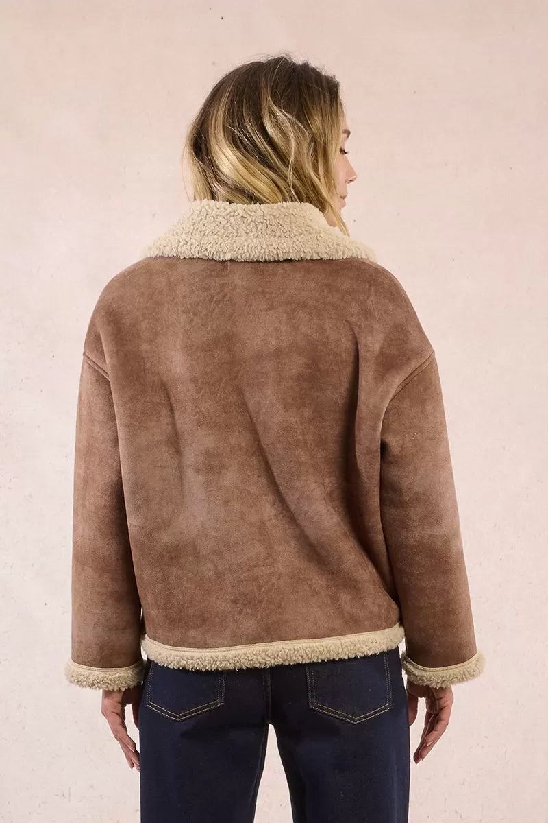 Molly Bracken Aviator Style Brown Coat