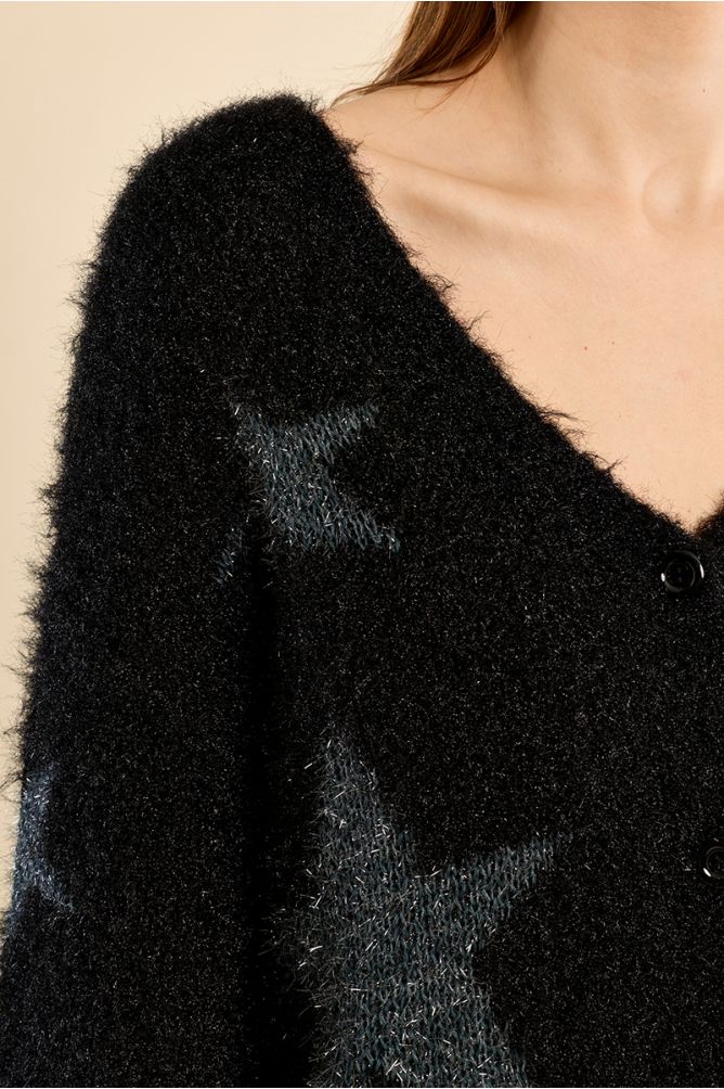 Molly Bracken Black Balloon Sleeve Cardigan