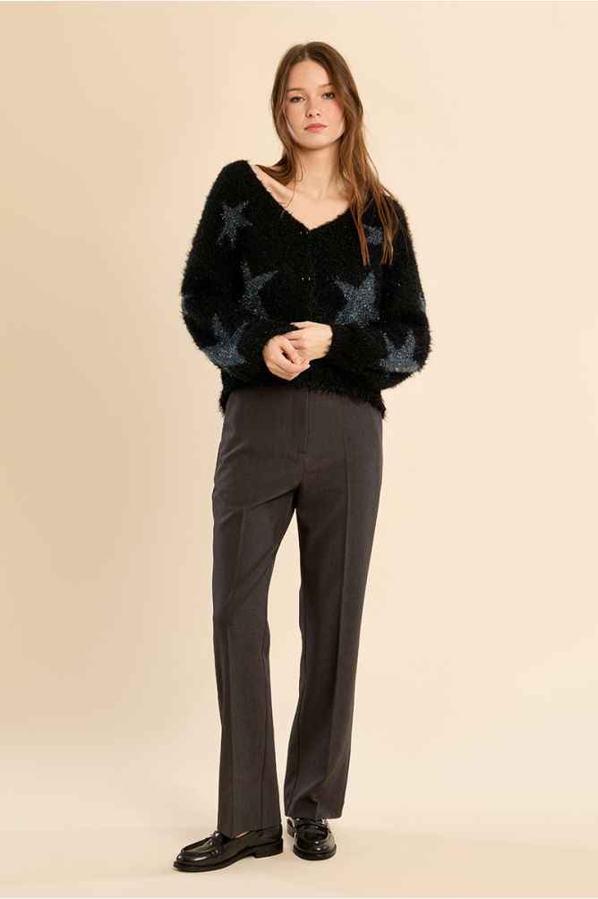 Molly Bracken Black Balloon Sleeve Cardigan