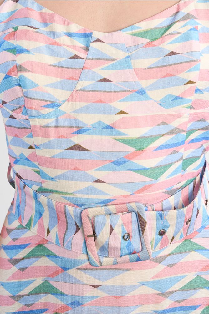 Molly Bracken Belted Maxi Dress With Geometric Print