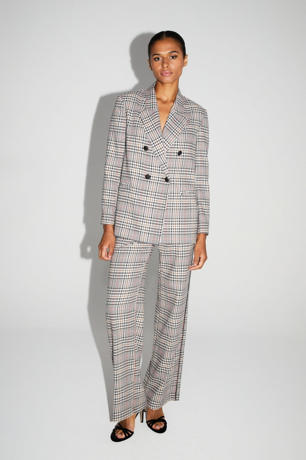 IMPREVU Lucky Star Red Houndstooth Blazer