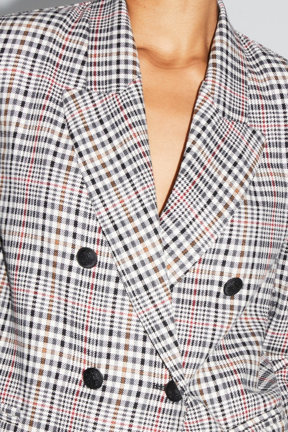 IMPREVU Lucky Star Red Houndstooth Blazer