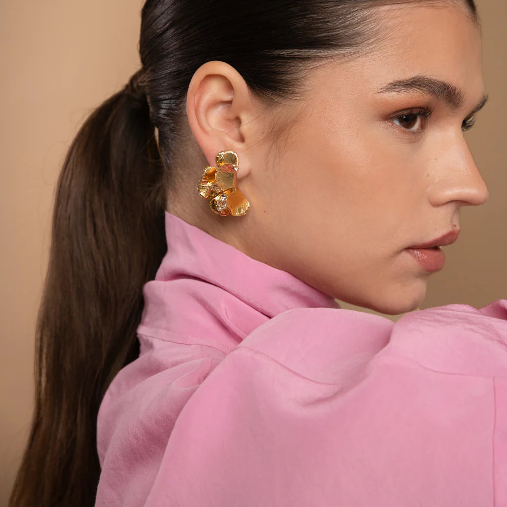 Caroline Svedbom Malva Earrings Gold Crystal