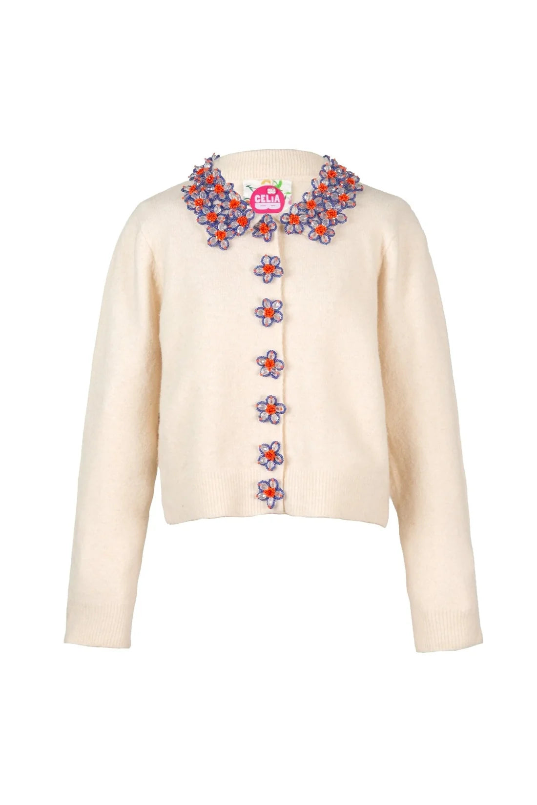 Celia B Bloom White Cardigan