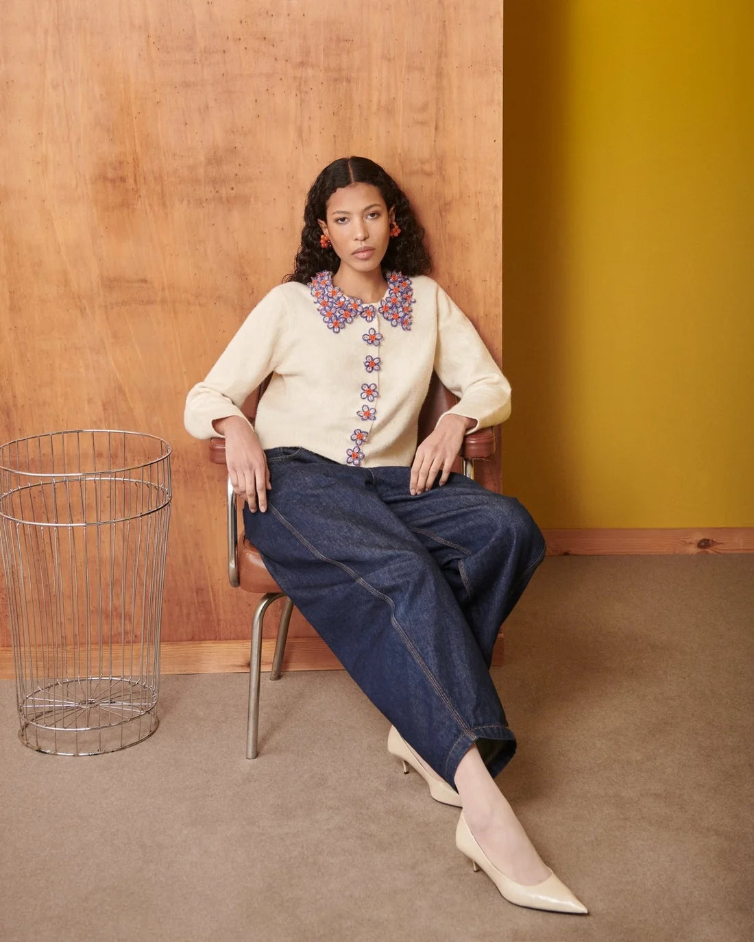 Celia B Bloom White Cardigan