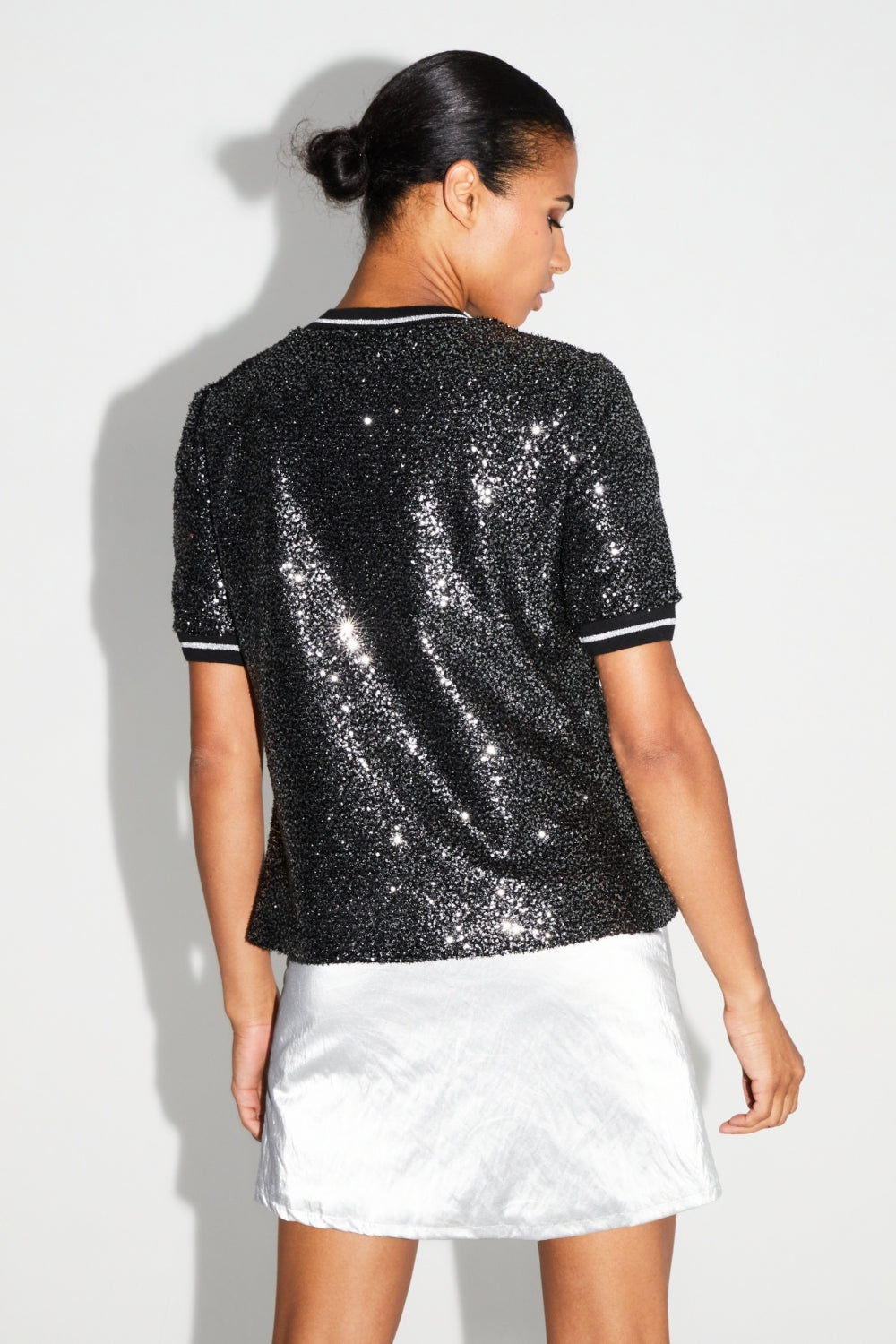IMPREVU Poppy Sequin Black/Silver Blouse