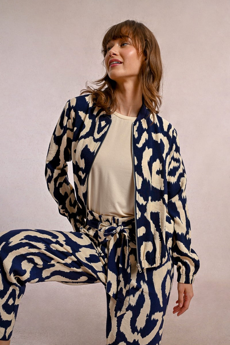 Molly Bracken Printed Navy Jacket