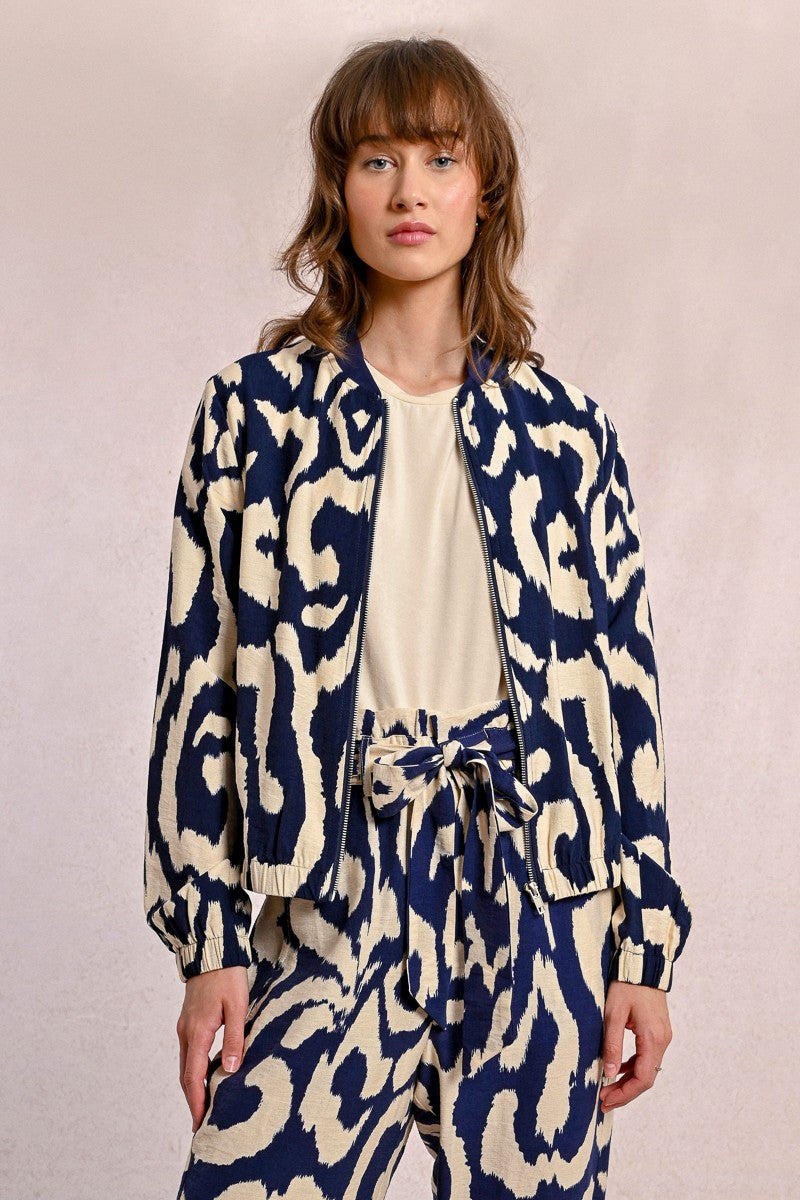 Molly Bracken Printed Navy Jacket