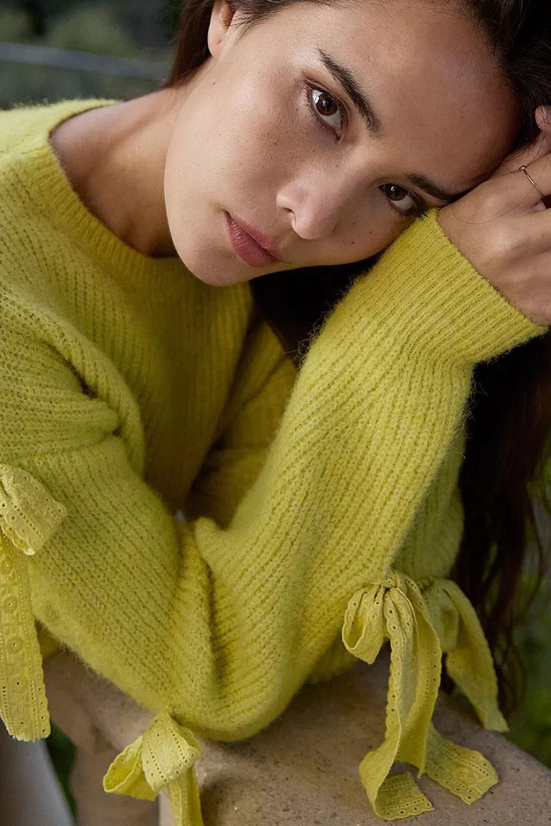 Molly Bracken Lime Green Bow Sweater