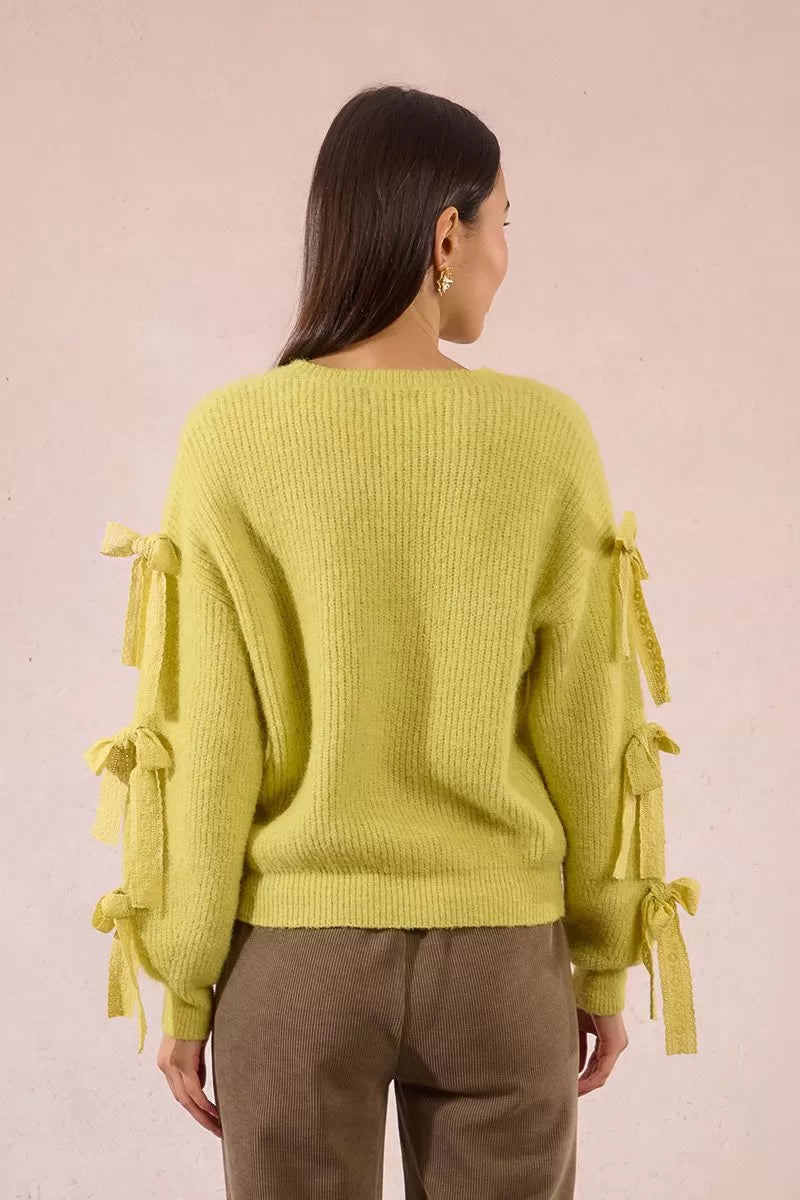 Molly Bracken Lime Green Bow Sweater