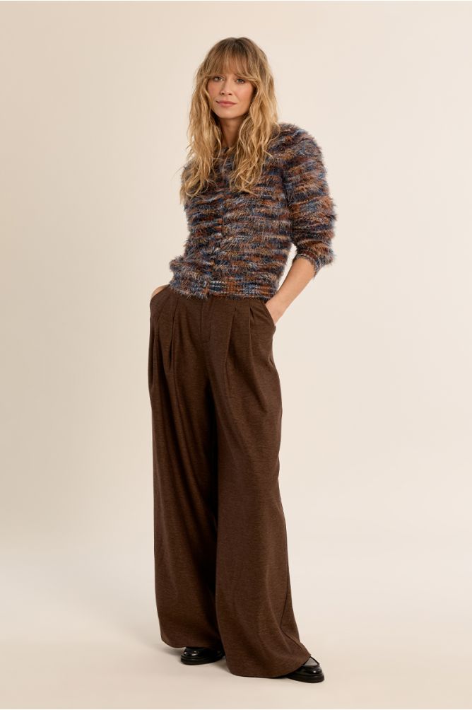 Molly Bracken Brushed Knit Denim Blue Cardigan