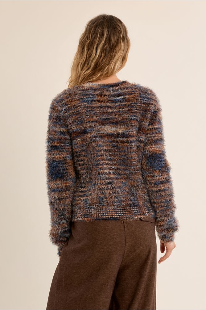 Molly Bracken Brushed Knit Denim Blue Cardigan