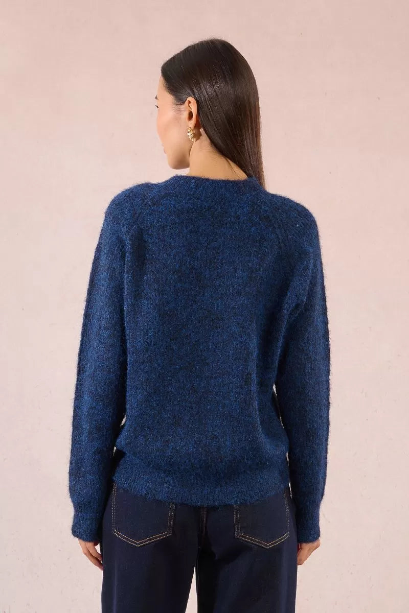 Molly Bracken Button Navy Sweater