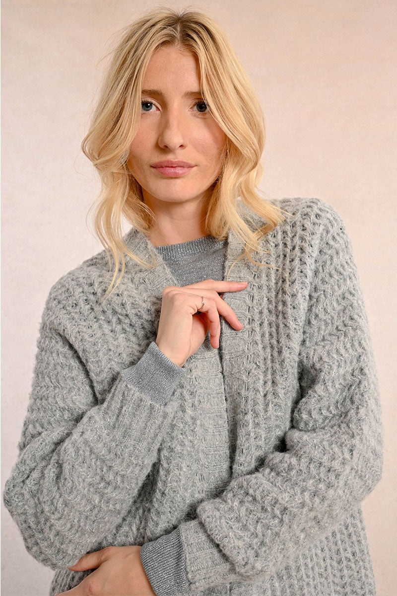 Molly Bracken Grey Cable Knit Cardigan